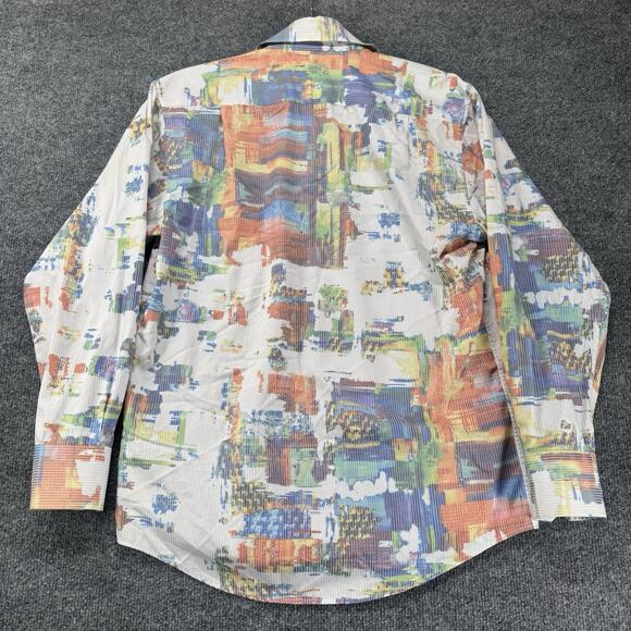 Visconti Men’s Long Sleeve Button Up Shirt Abstract Made In Italy Men Size Small - Picture 4 of 9
